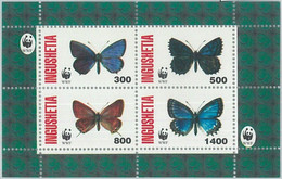 M1997 - RUSSIAN STATE, SHEET: WWF, Butterflies, Insects  R04.22 - Gebruikt
