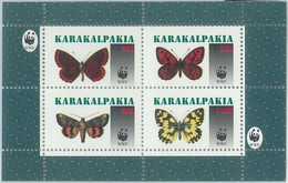 M2001 - RUSSIAN STATE, SHEET: WWF, Butterflies, Insects  R04.22 - Usados