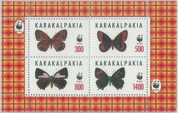 M2002 - RUSSIAN STATE, SHEET: WWF, Butterflies, Insects    R04.22 - Gebraucht