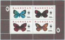 M2004 - RUSSIAN STATE, SHEET: WWF, Butterflies, Insects  R04.22 - Usados