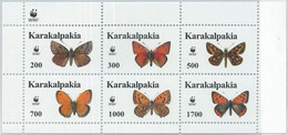 M2006 - RUSSIAN STATE, SHEET: WWF, Butterflies, Insects  R04.22 - Usati