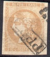 !!! N°43 OBLITERE PP, SIGNE BRUN - 1870 Emission De Bordeaux