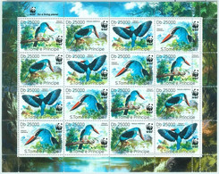 M1572 - S. TOME & PRINCIPE - ERROR, 2014 MISSPERF SHEET: Birds, WWF, Fauna  R04.22 - Usados