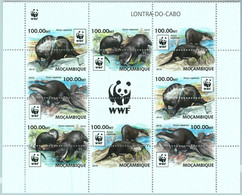 A1342 - MOZAMBIQUE, ERROR, MISPERF, Miniature Sheet: 2016, Otters, Fauna, WWF  R04.22 - Oblitérés