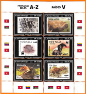 A6636 - SAO TOME & PRINCIPE, Error, 2020, MISSPERF MINIATURE S: WWF, Fauna, Flag  R04.22 - Oblitérés