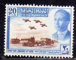 IRAQ IRAK 1958 ARMY DAY FORZE ARMATE KING FAISAL II ARTILLERY AND PLANES 20f MNH - Irak