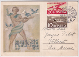 Schweiz - 1944 Tag Der Briefmarke / Journée Nationale Du Timbre - WINTERTHUR (rechts Unten Verkleber Einriss) - Giornata Del Francobollo