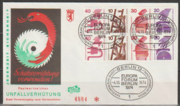 Berlin 1974 FDC  H-Blatt Mi-Nr.17 Unfallverhütung Auf Brief  ( D 2237 ) - 1971-1980