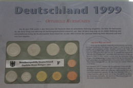 Deutschland Jahresset Der Deutsche POST: Kursmünzensatz 1999, Münze Stuttgart, F, Stempelglanz, Stg - Münz- Und Jahressets