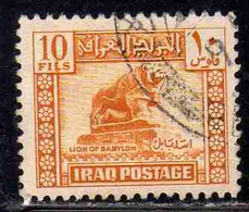 IRAQ IRAK 1941 1942 LION OF BABYLON LEONE DI BABILONIA 10f USED USATO OBLITERE' - Irak