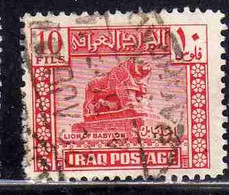 IRAQ IRAK 1941 1942 LION OF BABYLON LEONE DI BABILONIA 10f USED USATO OBLITERE' - Irak