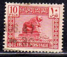 IRAQ IRAK 1941 1942 LION OF BABYLON LEONE DI BABILONIA 10f USED USATO OBLITERE' - Irak