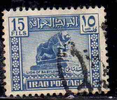 IRAQ IRAK 1941 1942 LION OF BABYLON LEONE DI BABILONIA 15f USED USATO OBLITERE' - Irak