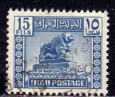 IRAQ IRAK 1941 1942 LION OF BABYLON LEONE DI BABILONIA 15f USED USATO OBLITERE' - Irak