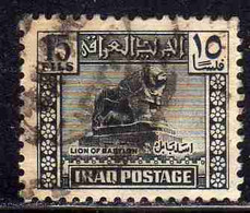 IRAQ IRAK 1941 1942 LION OF BABYLON LEONE DI BABILONIA 15f USED USATO OBLITERE' - Irak