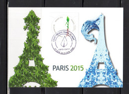 ✅ 2015 " COP 21 : CONFERENCE PARIS CLIMAT " Sur Carte Maximum N° YT 5012. Parfait état CM - Protection De L'environnement & Climat