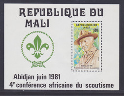 MALI BLOC N°   14 ** MNH Neuf Sans Charnière, TB (CLR236) Scoutisme - 1981 - Mali (1959-...)