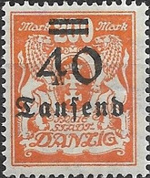 DANZIG 1923 Arms Surcharged - 40T. On 200m - Orange MH - Dantzig