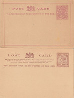 Victoria 2 Entiers Postaux Différents - Briefe U. Dokumente