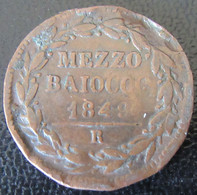 Vatican / Vaticano / Etats Pontificaux - Monnaie Mezzo Baïocco 1849 R (chocs) - Vatikan