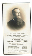 Doodsprentje 1940 Priester / Pater Jozef Ghekiere : Izegem - Brussel . ( Zie Tekst Achterzijde ) . - Religion & Esotérisme