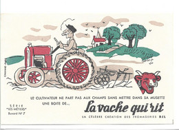 31 ZP Buvard Vache Qui Rit Cultivateur Et Tracteur (TBE) - Farm
