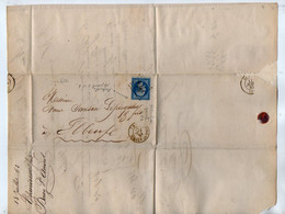 TB 3471 - 1863 - LAC - Lettre De Mrs THENIVESSE Frères à BOURG - SAINT - ANDEOL Pour Mme Vve LEPESQUEUX à ELBEUF - 1849-1876: Klassik