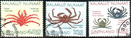 Grönland  1993  Krabben  (4 Gest. (used) Kpl. )  Mi: 231-233 233 2x (13 EUR) - Gebraucht