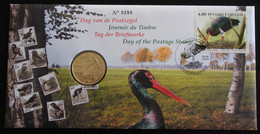 Belgique Oiseaux Enveloppe Premier Jour Numisletter 2005 FDC Cigogne Noire André Buzin België Birds Journée Du Timbre - Numisletters