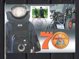 2015 " 70 ANS DU SERVICE DE DEMINAGE " Sur Carte Maximum N° YT 4927. Parfait état CM - Polizia – Gendarmeria