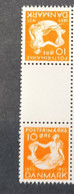 EX-PR-22-04 DANEMARK 2 STAMPS IN  TET-BECHE WITH WHITE UNPRINTED SPACE   MICHEL # 224  MNH**. - Ongebruikt