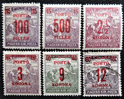 Timbre Taxe De Hongrie 1922_1920-1924 Overprinted & Surcharged Y&T N°65 à 70 Neuf Avec Trace De Charnière Et 1 Oblitéré - Postage Due