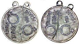 01911 MEDAGLIA DELL'AMORE LOVE MEDAL DIVISI MA SEMPRE UNITI NICHEL - Other & Unclassified