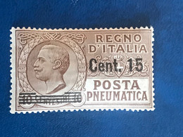 Italien 15 Centesimi Überdruck 10 Centesimi 1924 Postfrisch Posta Pneumatica Michel 173 - Poste Pneumatique