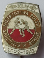 XLIV Polish Senior Boxing Championships Lodz Poland 1973 Box PIN A6/8 - Boxing