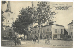 47-SAINT-MAURIN- Place Publique, Tour De L'Horloge, Eglise...  1947  Animé - Andere Gemeenten