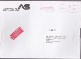 Express Letter 1984 From Nacka To Boxmeer, Netherland - Automatenmarken [ATM]