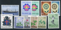 ICELAND 1964 Complete Issues MNH / **.  Michel 377-387 - Unused Stamps