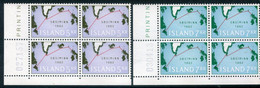 ICELAND 1962 Undersea Cable Blocks Of 4 MNH / **.  Michel 366-67 - Ungebraucht