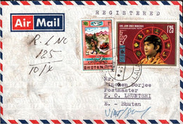! Registered Cover 1974 Bhutan, Lala - Bhutan