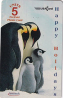 USA - Pinguins, Happy Holidays, Ameritech Prepaid Card 5 Units, Tirage 1100, Mint - Pinguini