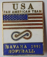 USA Pan American Baseball And Softball Team 1991 Havana PIN A6/9 - Honkbal