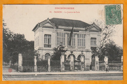 1908 - CPA De Saigon Central, Cochinchine Vers Besançon, France - Affranchissement 5 C - Cachet à Date D' Arrivée - Cartas & Documentos