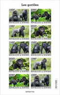 Burundi 2022, Animals, Gorillas, Sheetlet IMPERFORATED - Gorilla's