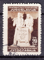 Yugoslavia Republic, Post-War Constitution 1945 Mi#491 II Used - Oblitérés
