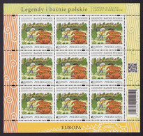 Poland 2022 / Europa -  Polish Legends And Fairy Tales, Wawel Dragon And Shoemaker, Cracow, Krak / Full Sheet MNH** - 2022