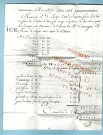 1785 COMMERCE NEGOCE MARSEILLE COTON ETOFFES DU LEVANT Samatan Frères Pour Reber Ste Marie Aux Mines + COMPTE DE VENTE V - ... - 1799