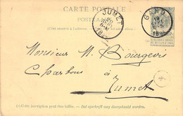 Entier Postal De Gand à Jumet 1894 - Tampon César Lory - Huiles à Graisser Charbonnages - Akkergem - Postkarten 1871-1909