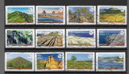 France 2021  Oblitéré Autoadhésif  N° 2025 à 2036  - Série Complète  - France Terre De Tourisme  -  Sites Naturels - Adhesive Stamps