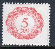 Liechtenstein 1920 Single 5h  Postage Due Stamp In Unmounted Mint Condition. - Impuesto